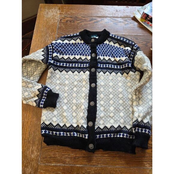 Vintage Dale of Norway Nordic design cardigan wool sweater sz M (42) - Picture 1 of 5